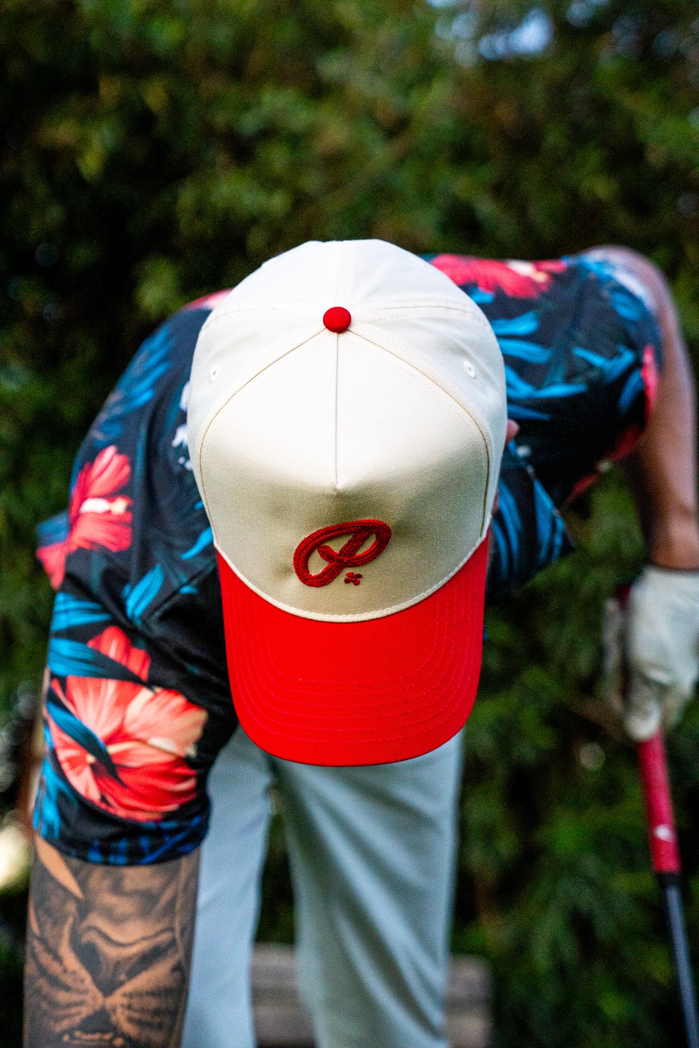 CREAM/RED - A FRAME SNAPBACK