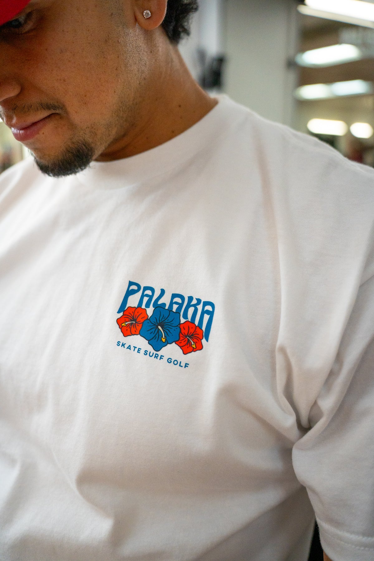 HIBISCUS TEE - WHITE